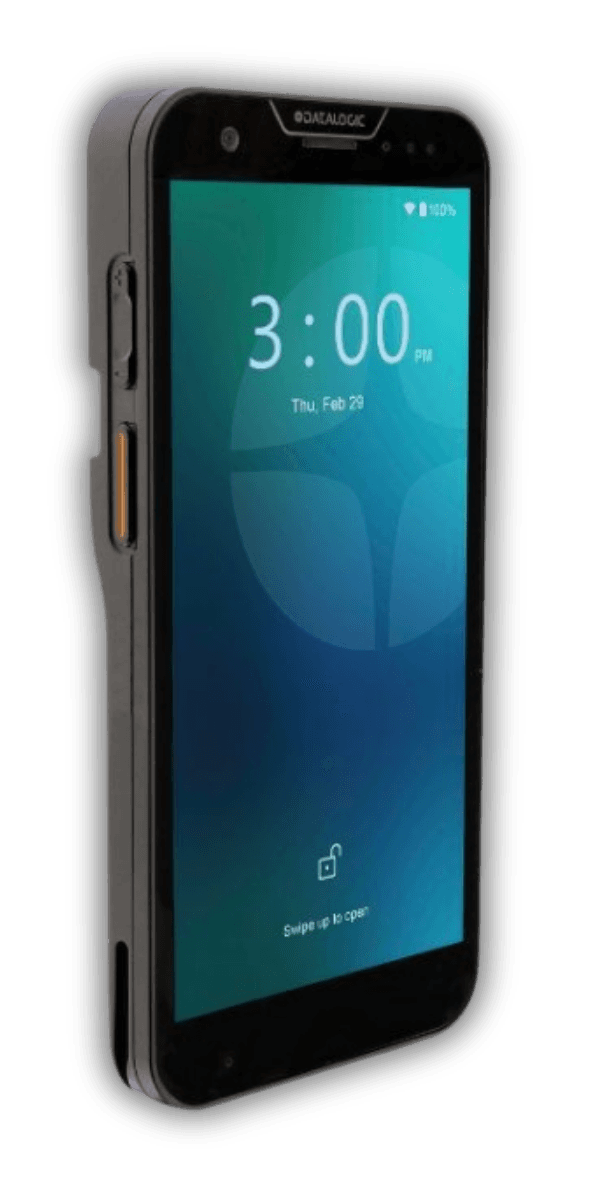 Datalogic Memor 30 — widok pod kątem, profil 17,7 mm z przyciskami skanowania