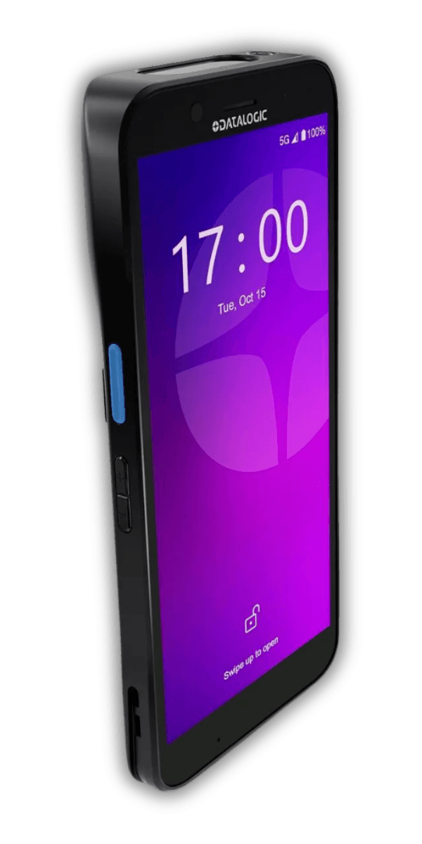 Datalogic Memor 17 — widok pod kątem, profil smartfonowy z przyciskami skanowania