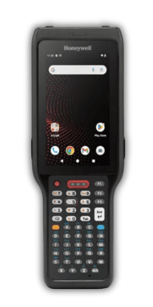 Honeywell CK62 — widok z przodu, ekran 4 cale WVGA z klawiaturą 47-klawiszową alfanumeryczną