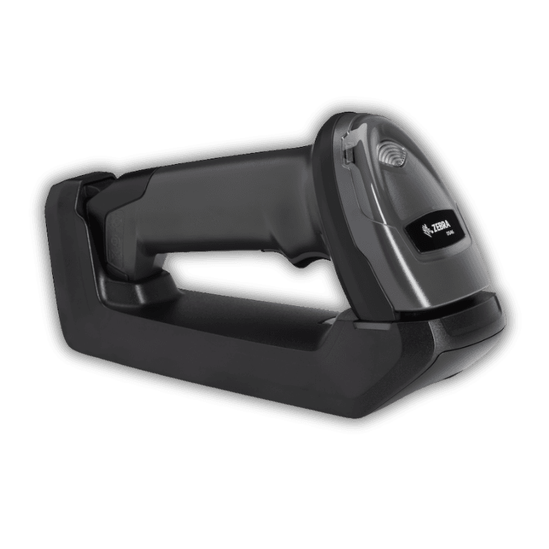 Baza standardowa Zebra CR8178-SC ze skanerem DS4678 — widok z boku, Connect+ bezstykowe ładowanie