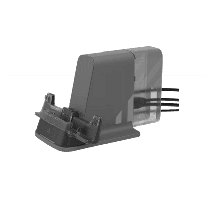 Stacja dokująca Zebra Workstation Connect Cradle CRD-EM4X-1SNWS-01 do EM45 — widok z tyłu, porty HDMI, Ethernet, USB-A