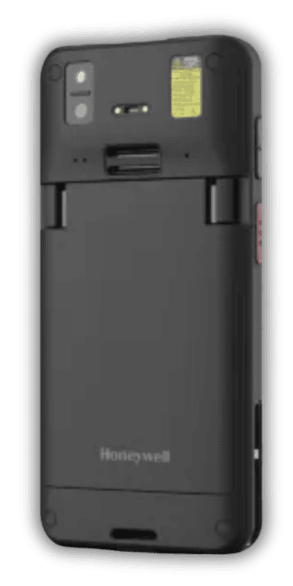 Honeywell CT70 — widok pod kątem, obudowa IP65/IP68 z gumowym bootem ochronnym