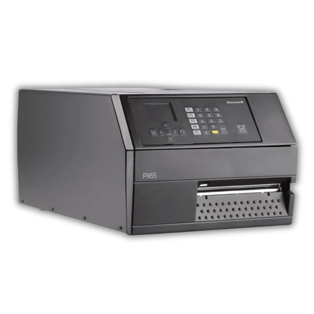 Honeywell PX65 — widok z boku, metalowa obudowa IP64 i mechanizm druku