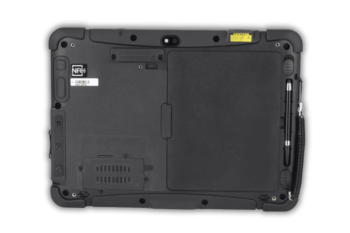 Honeywell RT10W — widok z tyłu, kamera 8 MP, gniazdo baterii hot-swap i rysik