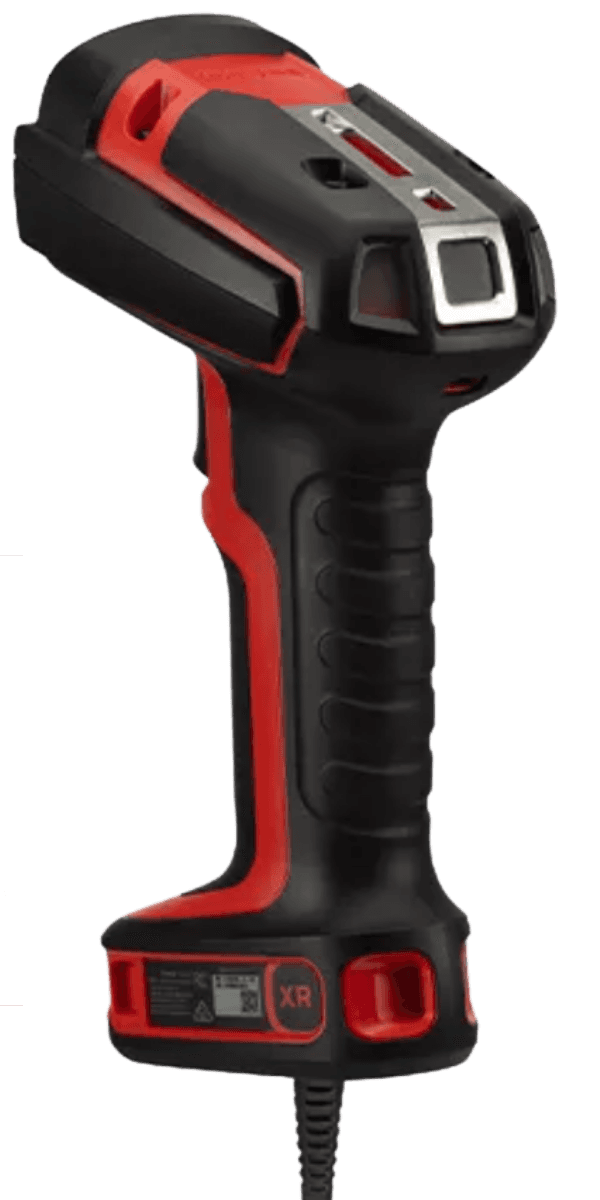 Honeywell Granit Ultra 2100i — widok z boku, ergonomiczny uchwyt z triggerem i kabel USB