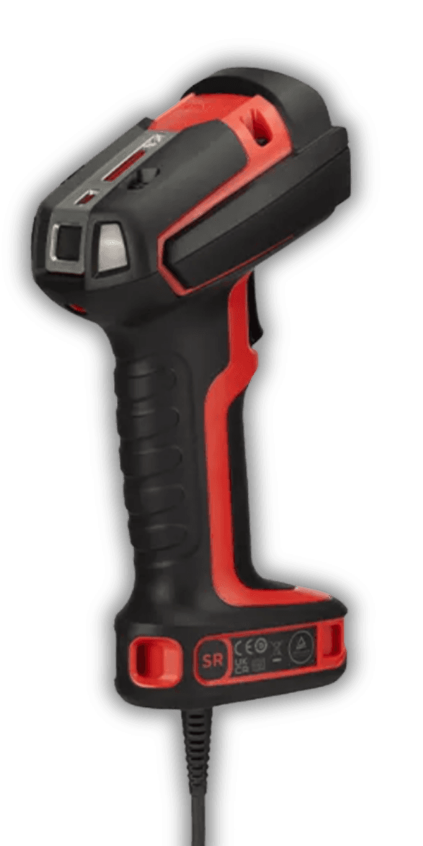 Honeywell Granit Ultra 2100i — widok z przodu, czerwono-czarna obudowa ultra-rugged z oknem skanera area imager