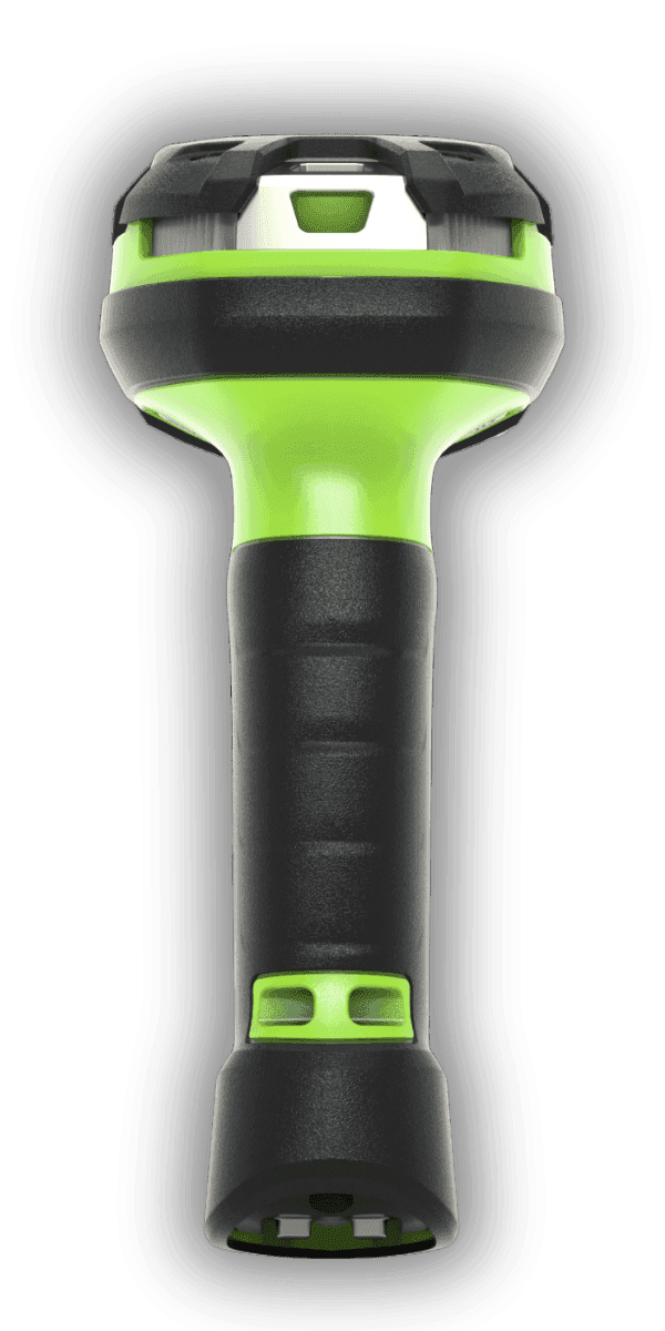 Zebra LI3608-ER — widok z boku, obudowa pistoletowa z kablem USB