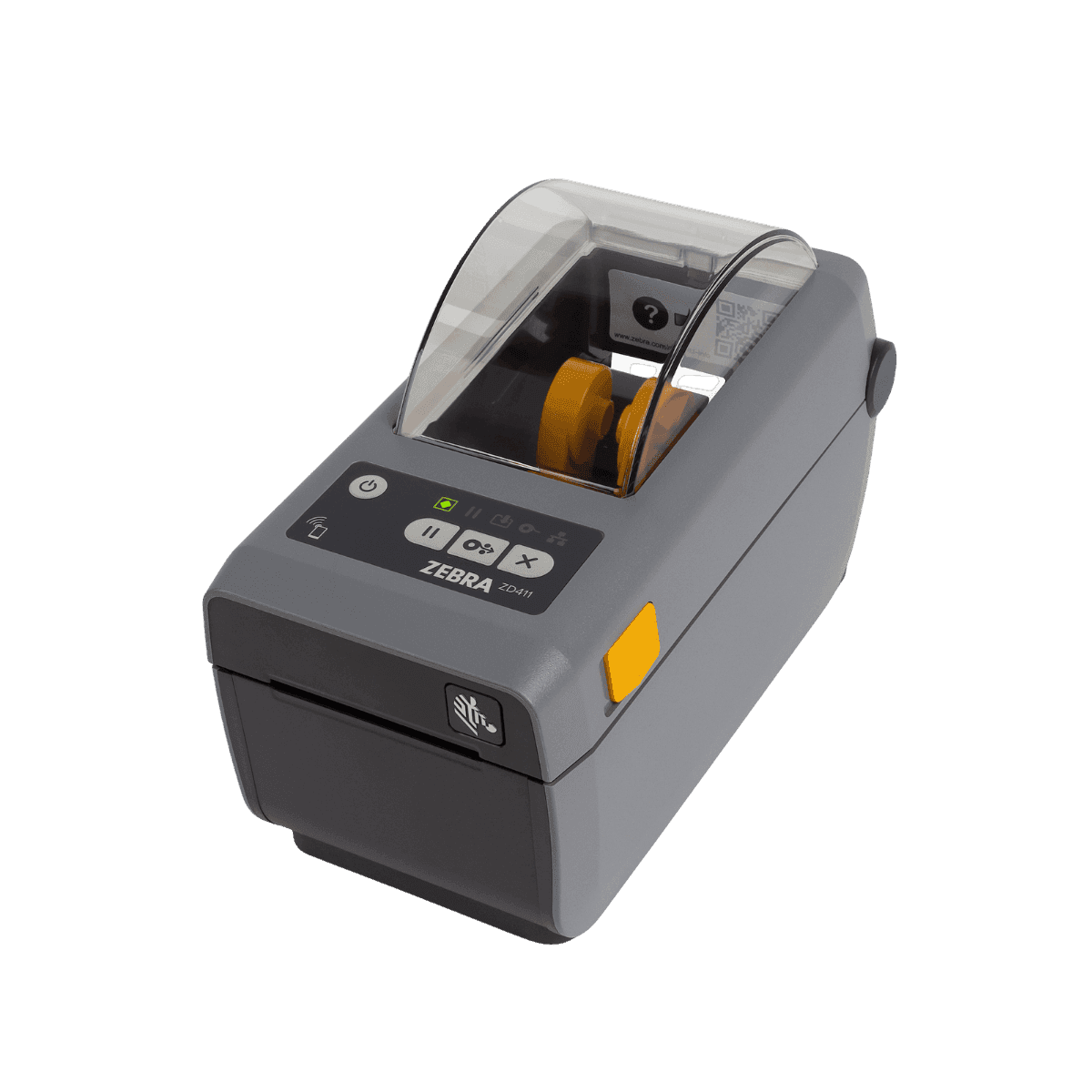 Zebra ZD411d — widok boczny z portami USB i slotem MCS