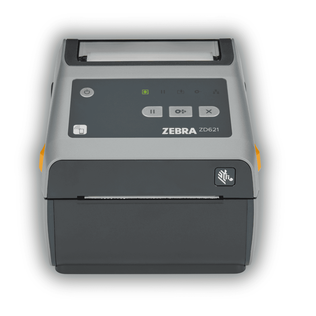 Zebra ZD621d — widok pod kątem, widoczne porty USB, Ethernet i RS-232