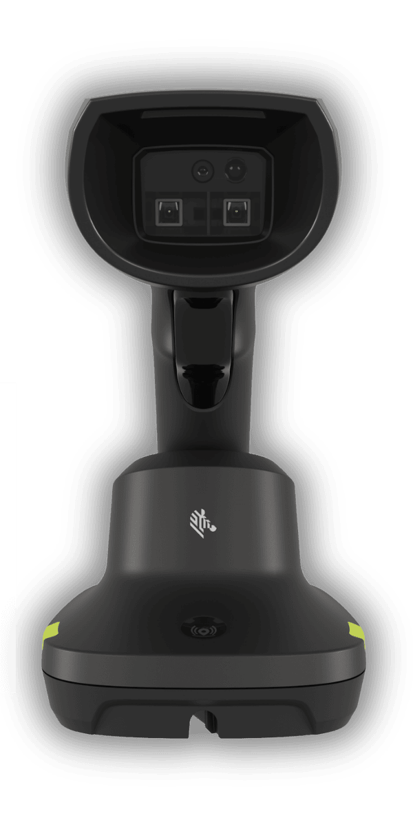 Zebra DS8288 — widok z przodu, bezprzewodowy skaner premium 2D z zielonym celownikiem LED