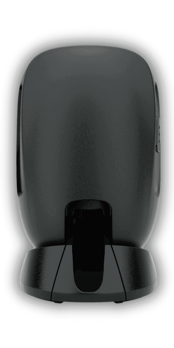 Zebra DS9308 Midnight Black — widok pod kątem, 4-pozycyjny mechanizm ratchet