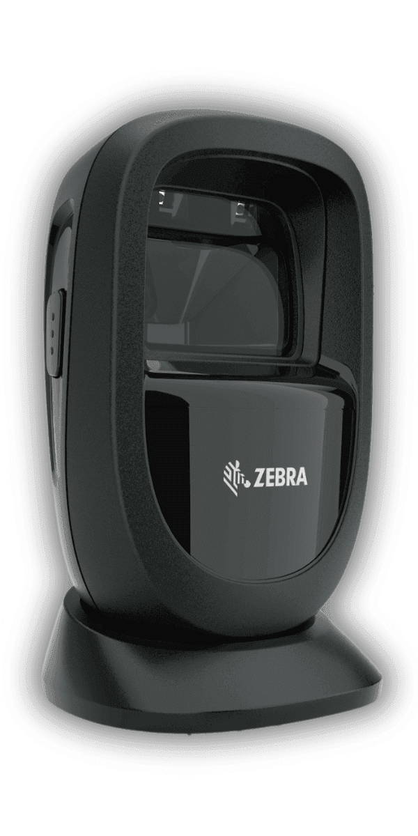Zebra DS9308 Midnight Black — widok z boku, profil obudowy z podstawą