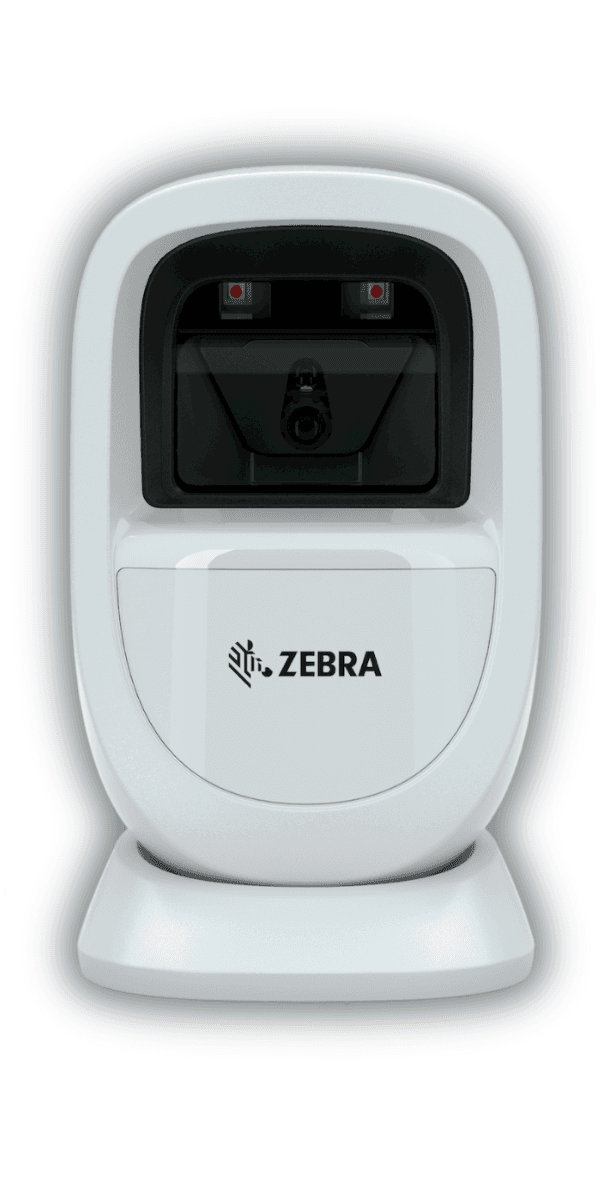 Zebra DS9308 Alpine White — widok z przodu, biała wersja kolorystyczna