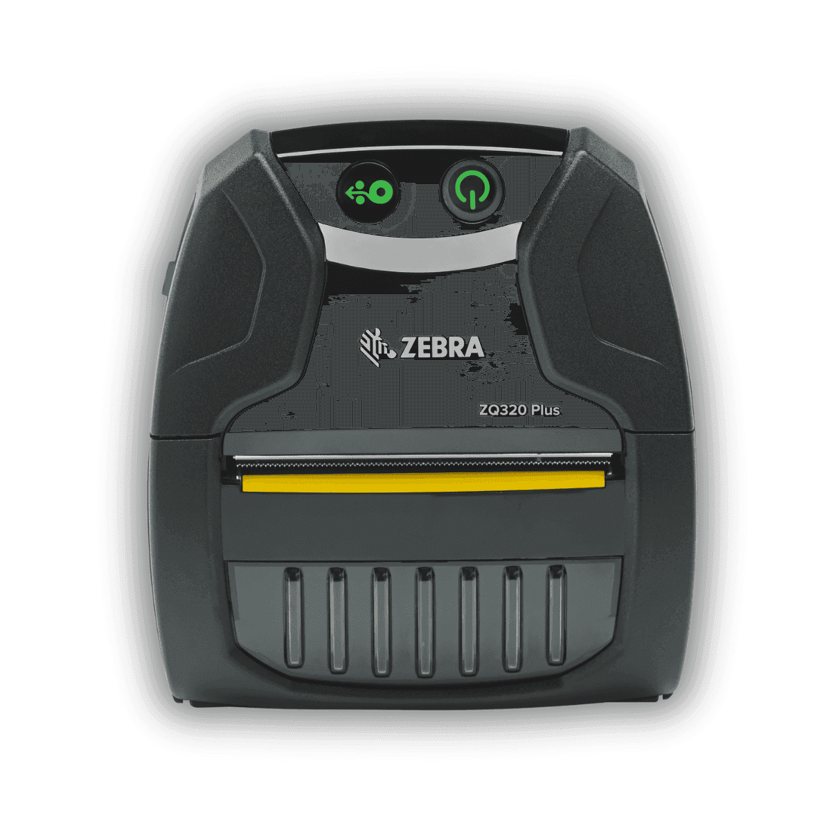 Zebra ZQ320 Plus — widok z otwartą komorą na nośnik, widoczna głowica drukująca