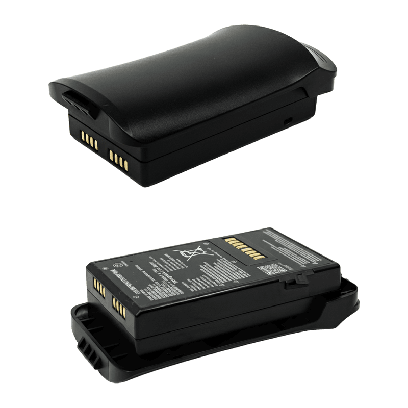 Bateria 6700 mAh Unitech 1400-900082G do HT730 Plus — bateria widziana z góry i od spodu, ze stykami i zatrzaskiem