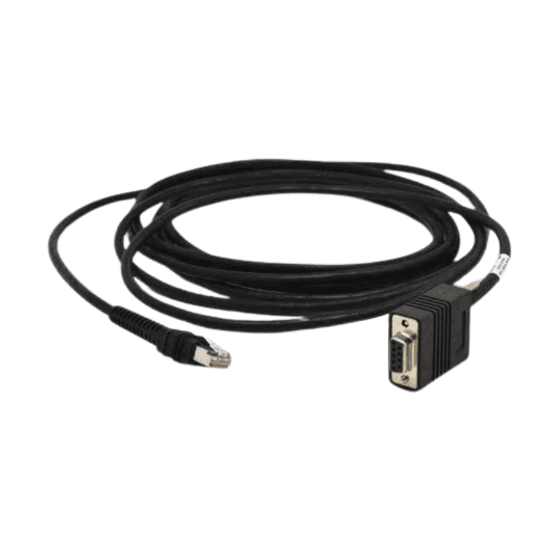 Kabel RS232 4.6m Zebra CBA-R21-S15PAR do skanerów kodów kreskowych — wtyczka DB9 Female