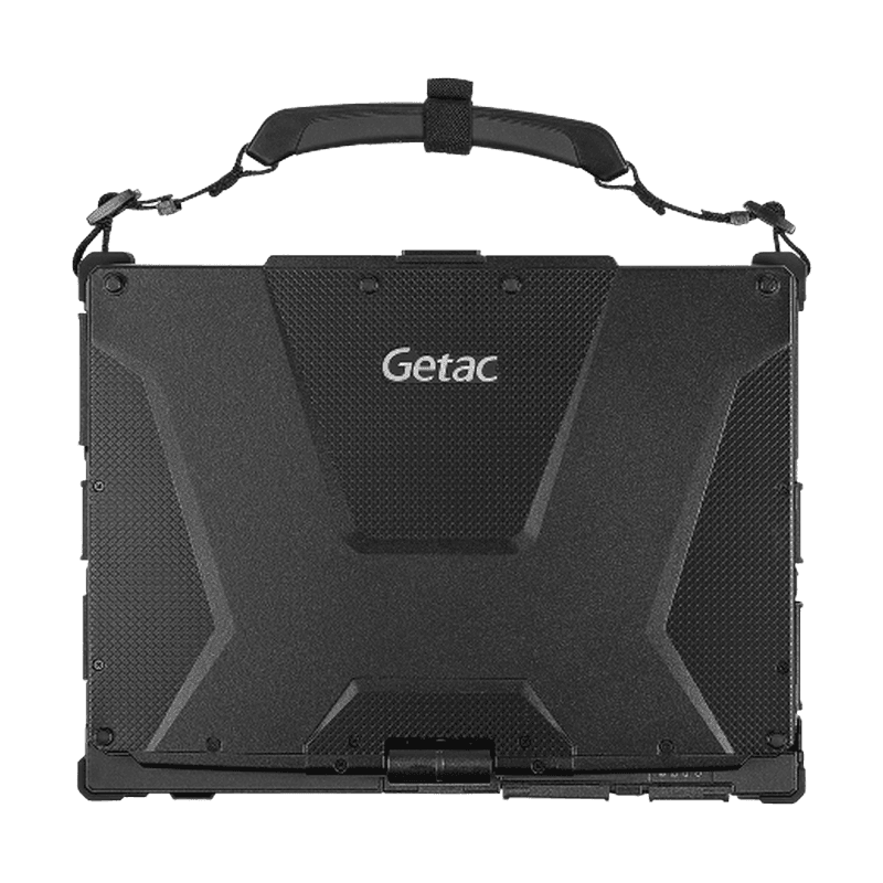 Uchwyt Getac GMHDX7 zamontowany na zamkniętym laptopie Getac V120