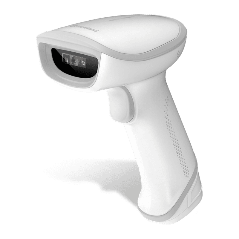 Newland HR23 Dorada AI Bluetooth White — biały skaner bezprzewodowy, ujęcie z przodu pod kątem