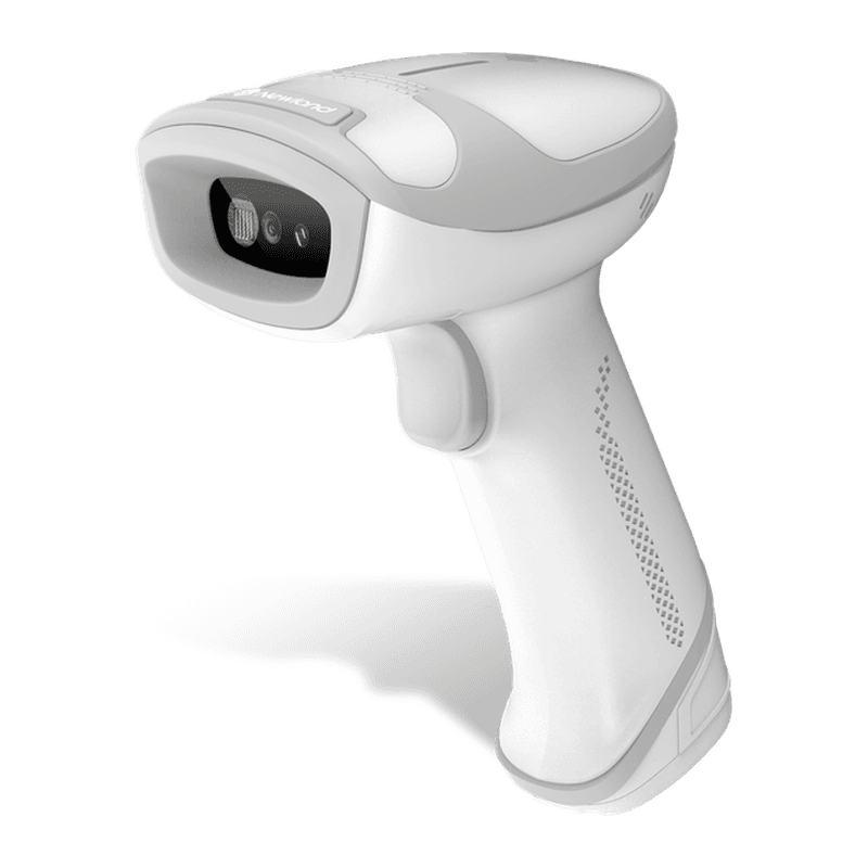Newland HR33 Marlin AI Bluetooth White — biały skaner bez przewodu, widok z przodu pod kątem
