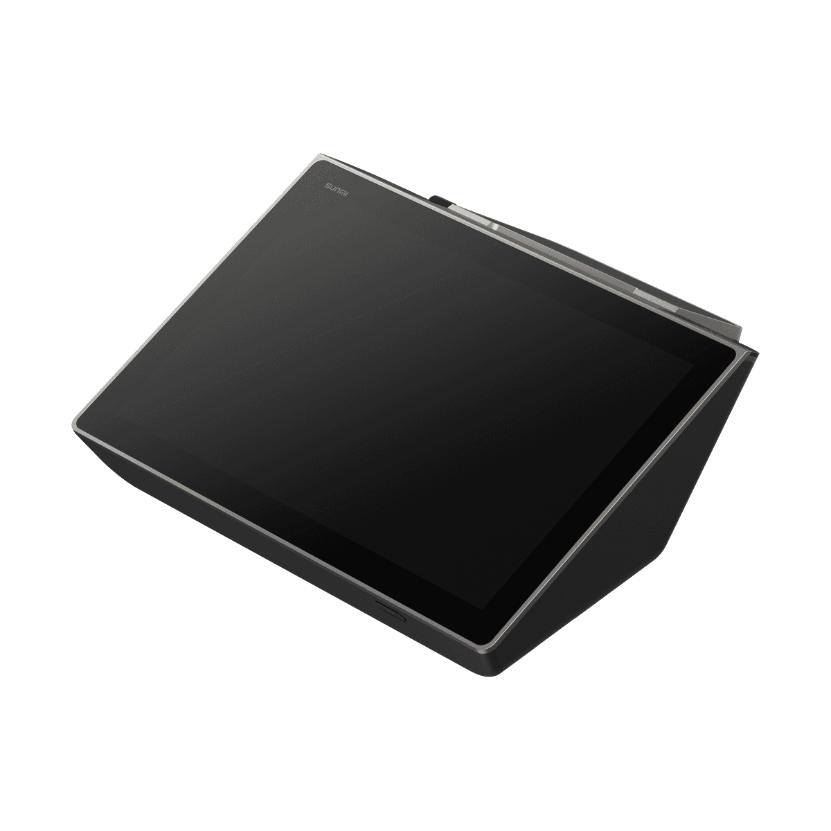 SUNMI D3 MINI 80 mm — widok z przodu z prawej strony, z góry: ekran dotykowy 10,1"