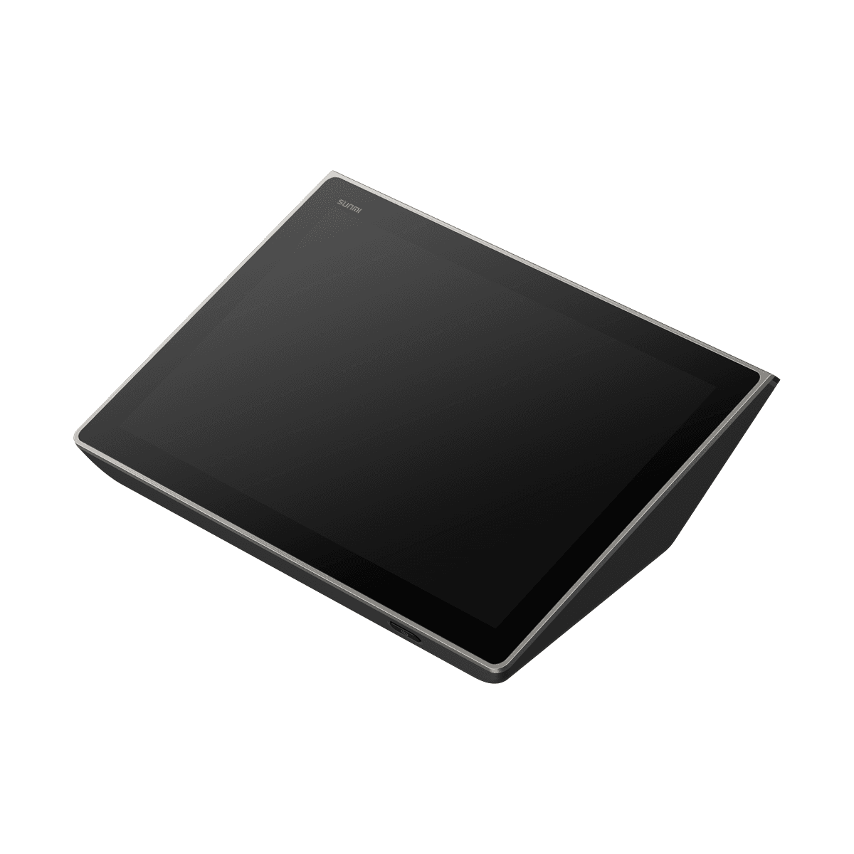 SUNMI D3 MINI 58 mm — widok z przodu z prawej strony, z góry: ekran dotykowy 10,1"