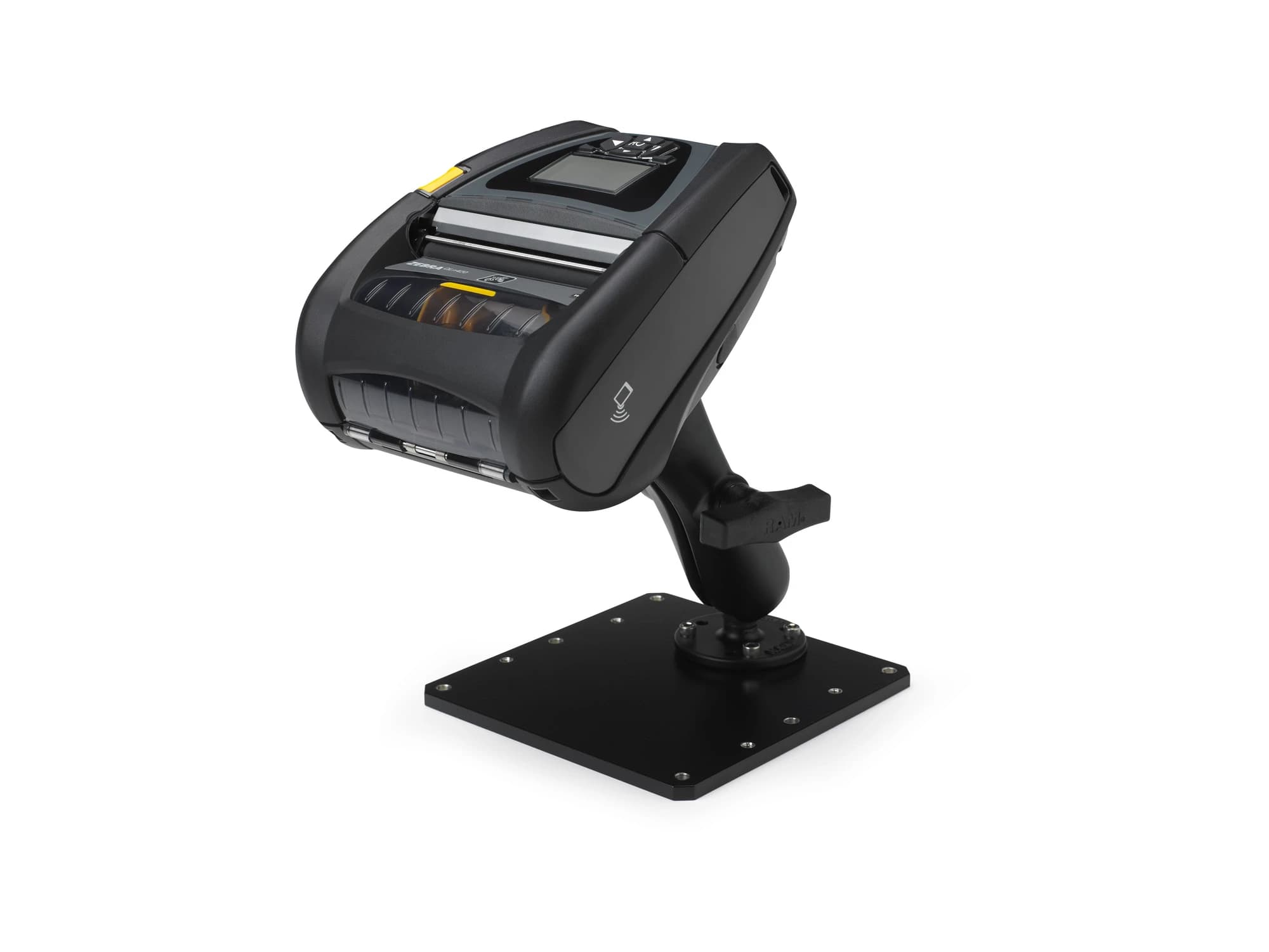 Uchwyt Zebra Handi-Mount z podstawą do ZQ630 — P1050667-032; drukarka na zdjęciu jest sprzedawana osobno