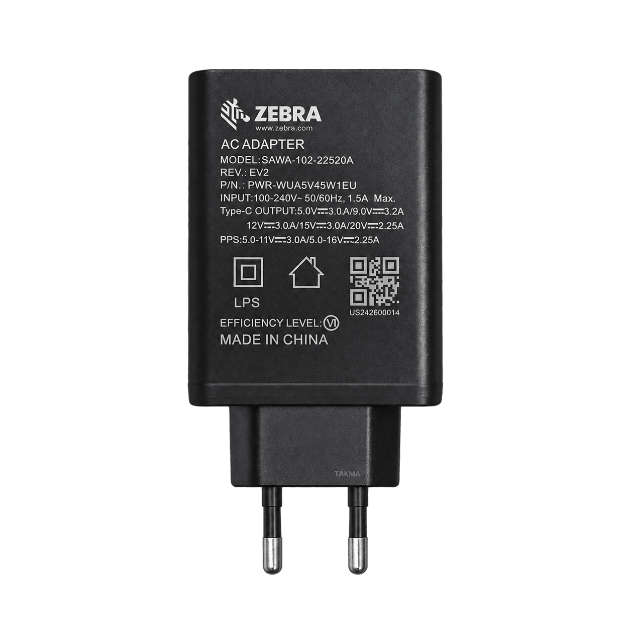 Zasilacz Zebra USB-C 45 W EU — widok akcesorium