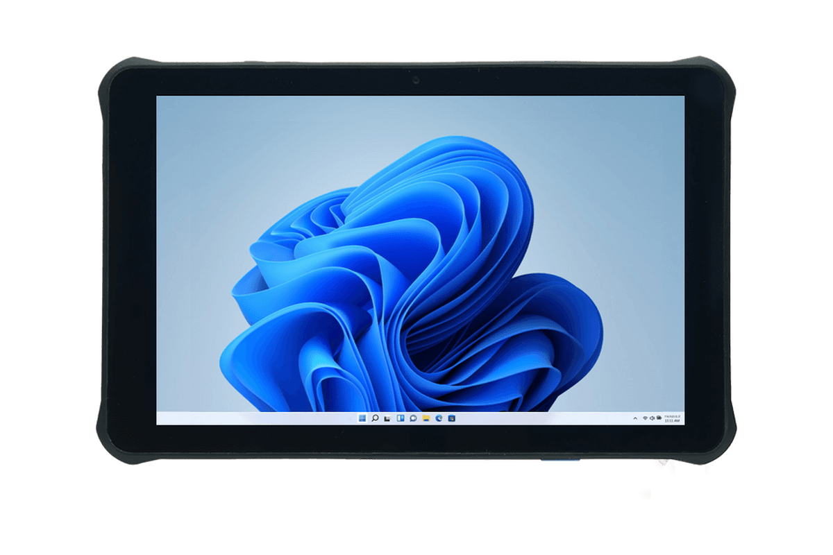 Unitech RT112 Windows — widok z przodu, ekran 10,1 cala z pulpitem Windows 11