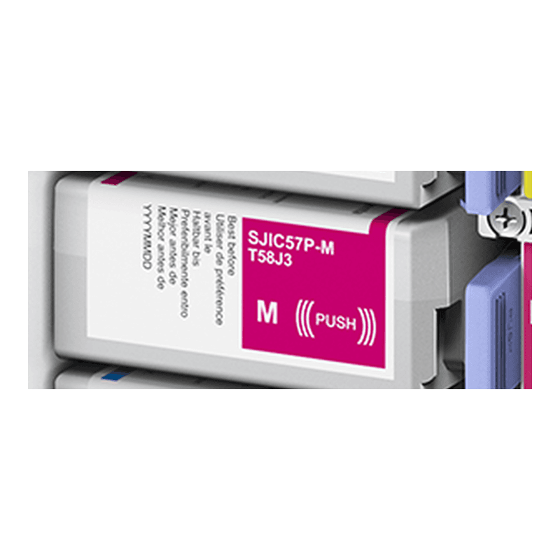 Wkład z tuszem Epson SJIC57P-M magenta (purpurowy) w komorze drukarki ColorWorks D3800e