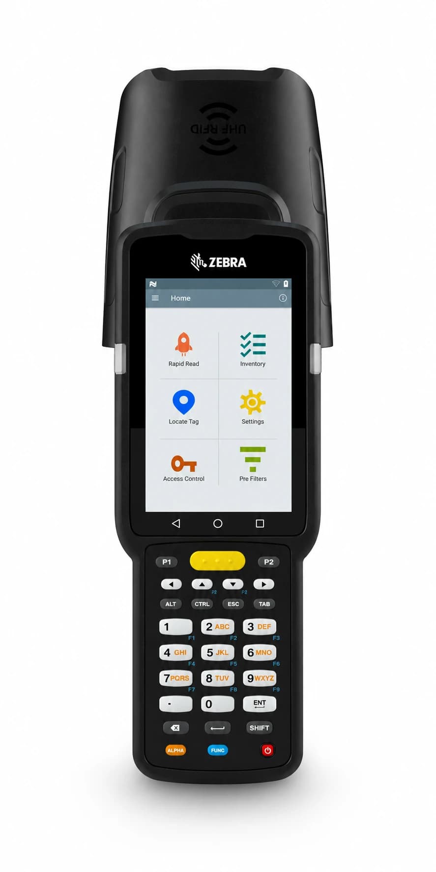 Zebra MC3390xR — widok na wprost; przedstawiona klawiatura 29-klawiszowa
