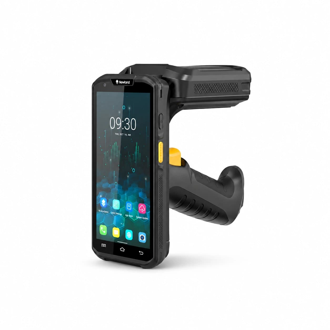Newland MT93 Megattera Pro UHF — terminal z uchwytem i czytnikiem RFID