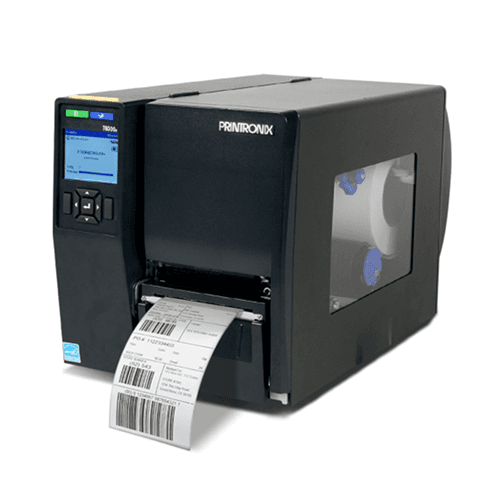 Printronix T6204e RFID — przemysłowa drukarka 4 cale z wyświetlaczem i wysuniętą etykietą