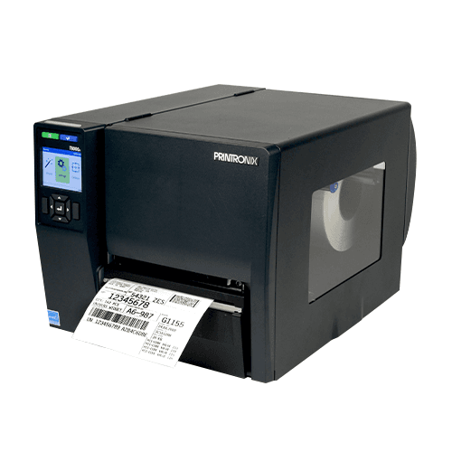 Printronix T6306e RFID — przemysłowa drukarka 6 cali z wyświetlaczem i wysuniętą etykietą