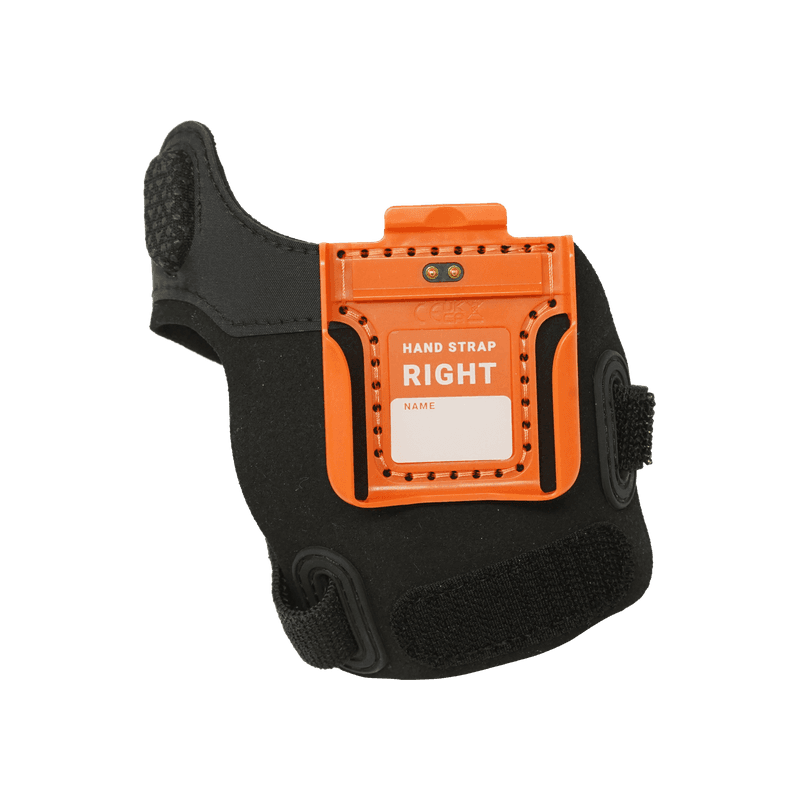 Hand Strap ProGlove — opaska na prawą dłoń z pomarańczowym klipsem na skaner