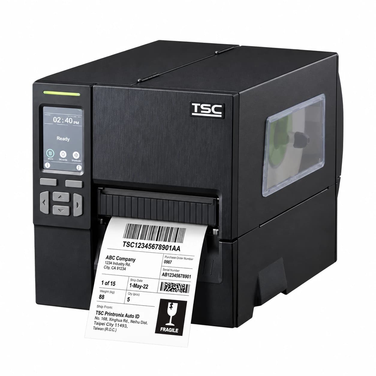 TSC MB241TR — drukarka RFID z ekranem dotykowym i przednią osłoną anteny
