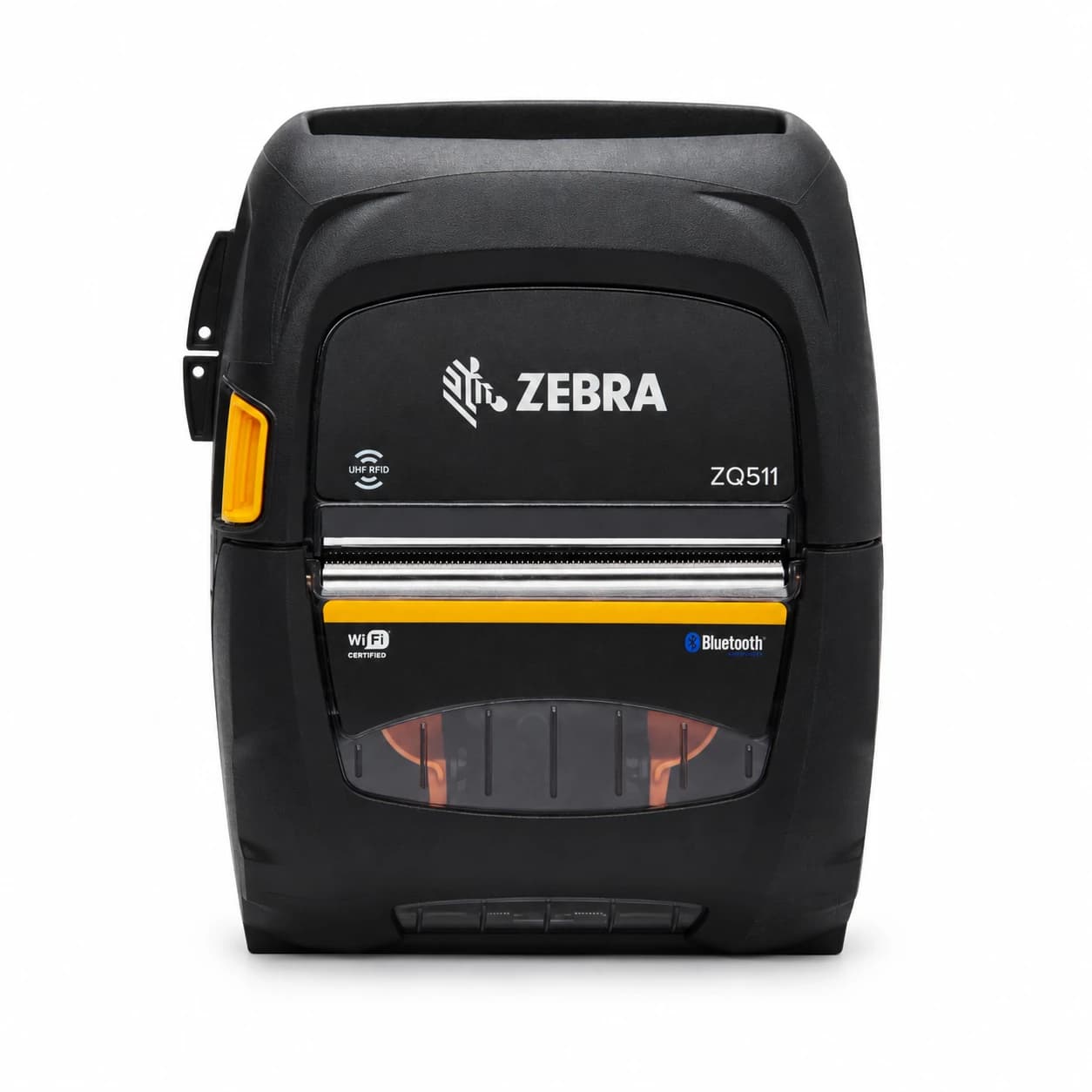 Zebra ZQ511 RFID — mobilna drukarka z oznaczeniem UHF RFID, widok z przodu